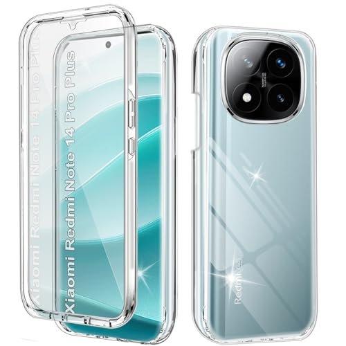 Liisooka Cover per Xiaomi Redmi Note 14 Pro Plus 5G, Custodia in TPU Antiurto Sottile di Livello Militare, Resistente all'ingiallimento, Case per Telefono in PC Rigido, Retro Antigraffio, Trasparente