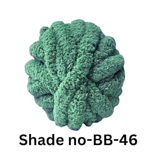 Image of VCR Bottle Green Yarn, 200 Grams Big Chunky Hank, 22 Meters Length, Suitable for Knitting Blankets and Pillows, 100% Polyester Yarn Ball for Crochet DIY, Soft Threads, Pack of 1