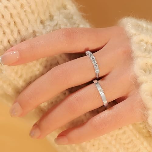 Wedding Bands for Women Moissanite Wedding Rings Set Dainty Moissanite Rings Bands Silver Eternity Bands Ring Stackable3