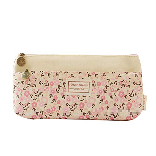 Preisvergleich Produktbild Kakoop 1 Stück Multifunktions Federmäppchen Süßes kleines Blumenmuster Federtasche Aufbewahrungstasche,tragbaren Reißverschluss Schreibwaren für Jungen und Mädchen