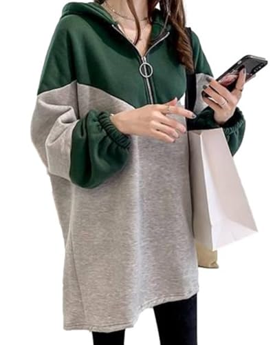 [one's one] バイカラー パーカー 薄手 裏起毛 フード付き ロング丈 配色デザイン ゆったり チュニック 丈 レディース M〜2XL