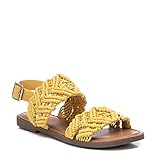 Suela antideslizante XTI 44828, Sandalias Planas Mujer, Amarillo, 39 EU