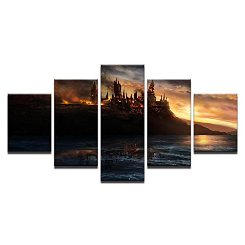 Tableau mural sur toile Château de la Mer en 5 pièces pour décoration moderne sans cadre