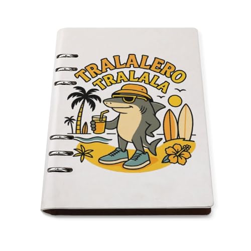 バインダーノート Tralalero Tralala イタリアンブレインロット グッズ システム手帳 A5 ルーズリーフ 6穴 PUレザー 可愛い メモ帳 DIY 日記帳 アニメ 子供用 学生 文房具 卒業記念品 プレゼント