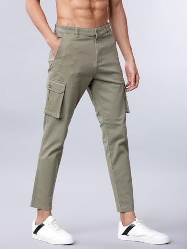 Image of Highlander Men's Slim Fit Cargo Trousers| Stylish & Comfortable for Casual, Travel & Active Wear | Trouser for Men | Men Trousers