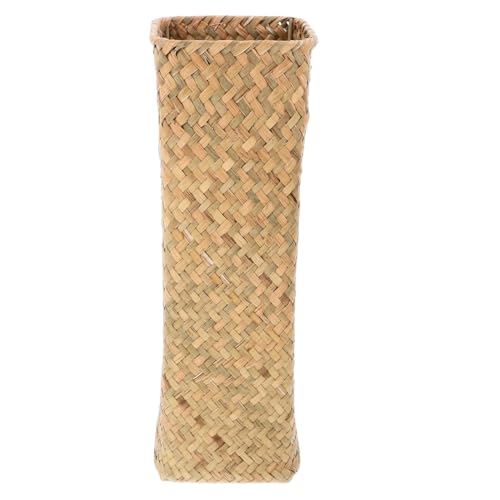 Alipis Rattan Vases for Flowers Natural Seaweed Weave Basket Handmade Rattan Vase Tall Plant Holder Woven Container Bamboo Weaving Flower Arranger Dried Boho Home Decor 11inch