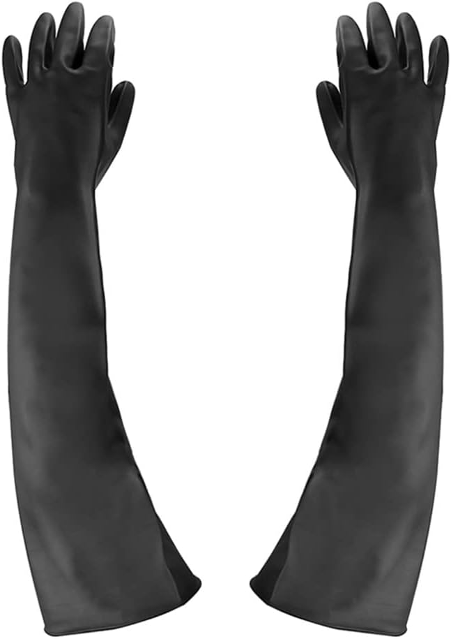 1 Pairs Black Long Protective Industry Gloves Anti Rubber Work 60cm for Agriculture Forestry