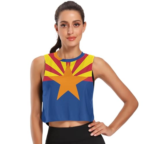 Womens Ice Silk Crop Top Arizona State Flag S