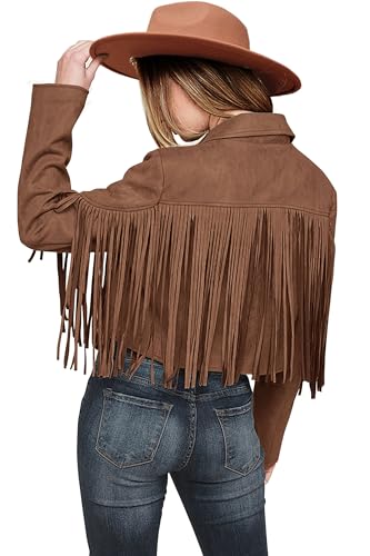 PRETTYGARDEN Women's Fringe Faux Suede Leather Jackets...