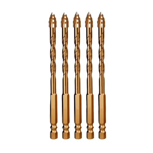 Broca de dientes de sierra de cuatro filos para perforar baldosas y concreto, broca ultradura para taladro eléctrico especial (5 unidades, 6 mm) miniatura 1