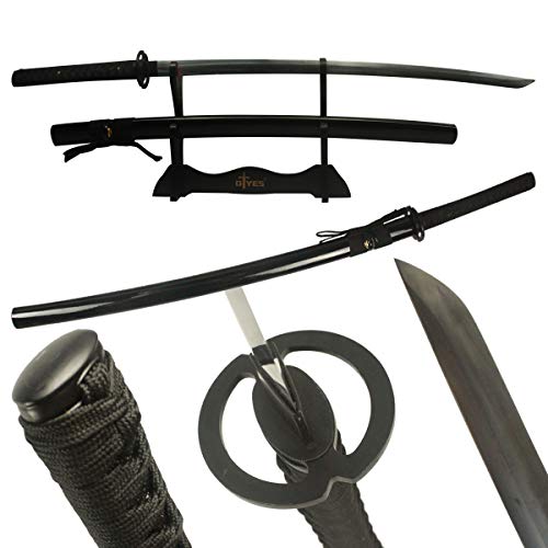 AUXIER Samurai Sword Real Katana Swords for Men Katana Real Sharp,Handmade Japanese Samurai Sword Real Katana Razor Sharp,Real Swords for Men Sharp Japanese Samurai Sword Battle Ready
