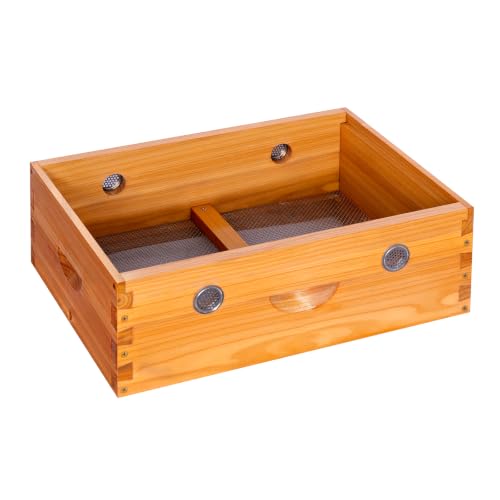 MayBee 10-Frame Beehive Quilt Box, Pre-Assembled Insulation Box for Langstroth Hives,Solid Cedar Fully Dipped in Beeswax Winter Quilt Box, Overwintering Beekeeping Supplies