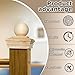 Hosuly 2 Pcs 4 x 4 (Actual 3 5/8) Fence Cedar Ball Top Post Cap Rot Resistant Cedar Wood Deck Post Caps for Outdoor Wooden Fences