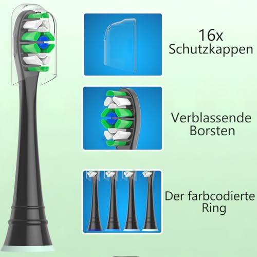 Qitizu Ersatzbürsten Kompatibel mit Philips Sonicare Elektrische Zahnbürsten, 16er Bürstenköpfe Aufsteckbürsten für Sonicare 3100 4100 5300… – Ansicht 5