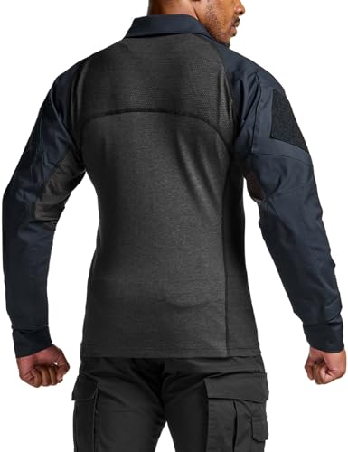 Image of CQR Men's Tactical Combat Shirt, 1 /4 Zip Long Sleeve Breathable Military BDU Training Top for Shooting, Hunting, Range Use