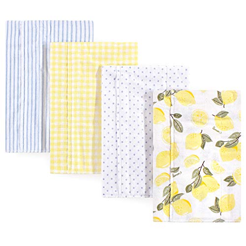 Image of Hudson Baby Unisex Baby Cotton Flannel Burp Cloths, Lemons, One Size