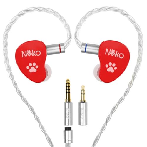 CVJ NEKO イヤホン有線IEMイヤモニ風イヤホン 黒金複合振動膜 + ダブルマグネット・ダブルチャンバー技術 + 0.78mm 2ピン プラグ設計 + 3.5mm/4.4mm 交換可能プラグ + 高純度銀メッキ導線、カナル型イヤホンは音楽/モニタリング/ゲームに最適です (赤) CVJ NEKO イヤホン有線IEMイヤモニ風イヤホン 黒金複合振動膜 + ダブルマグネット・ダブルチャンバー技術 + 0.78mm 2ピン プラグ設計 + 3.5mm/4.4mm 交換可能プラグ + 高純度銀メッキ導線、カナル型イヤホンは音楽/モニタリング/ゲームに最適です (赤)