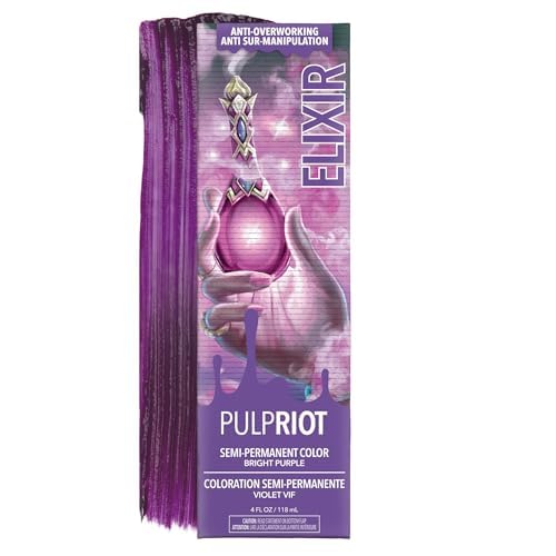 Pulp Riot Elixir Semi Permanent Hair Color – Bright Purple, 4 oz