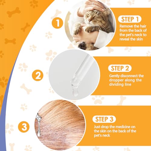 30ml Zeckenschutz für Hunde und Katzen, Effektiver Floh und Zeckenschutz mit Sofortwirkung, Einfache Anwendung mit Spot On, Ideal für Haushalt Pflege