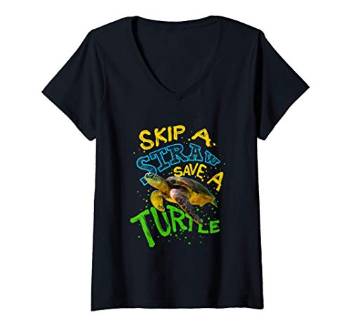 Mujer save a sea turtle gift ocean turtle sea turtle camiseta cuello v