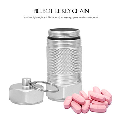EXCEART 2 Pcs Caixa de PÃ­lula Chaveiro Mini Caixa de PÃ­lula PortÃ¡til Caso de PÃ­lula de AlumÃ­nio