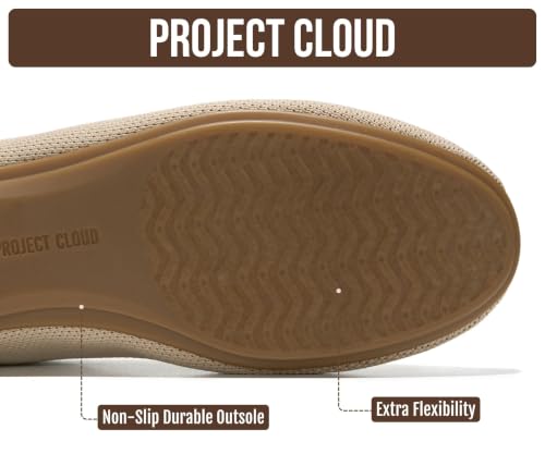 Image of Project Cloud Womens Flats Memory Foam Ballet Flats for Women (Prospect) | Memory Foam Insole and Lightweight Design - Non-Slip Sole Comfortable and Durable Womens Flats for All Occasions