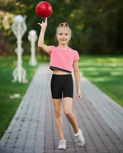 booph girls bike shorts cartwheel dance shorts for kids under dress 3 pack