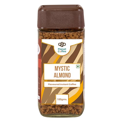 Image of Planet Coffee | MYSTIC Almond Coffee | 100 Gms Jar | Pure Arabica | Freeze-Dried Instant Coffee | No Added Sugar | Makes 50 Cups | Medium Roast | Flavoured Coffee