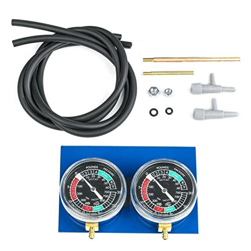 Motorcycle Vacuum Gauge Balancer 2-Cylinder Carburetor Synchronizer Tool 15x10x1.8cm - with Vacuum Hoses Connectors & Brass Extensions for Home Carb Balancing(Blue+Black SIZE:15x10x1.8cm)