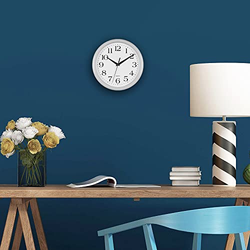 10-Inch White Silent Quartz Wall Clock