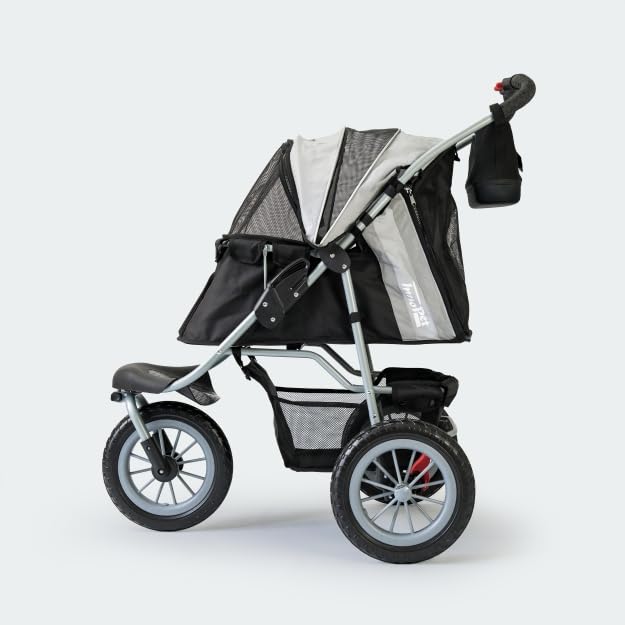 Innopet® Comfort EFA cani Buggy Passeggino per Cani e Black/Silver fino a 25 kg