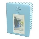 CaiulBasic [Fuji Instax Mini Photo Album] Pieces of Moment Mini Album for Films of Instax Mini 8 70 7S 25 50S 90/Pringo 231/Fujifilm Instax SP-1/Polaroid PIC-300P/Polaroid Z2300, 64 Photos, Blue
