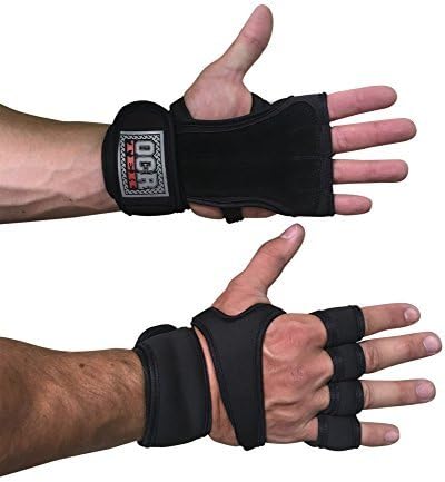 Workout Gloves With Wrist Support for Cross Training, CrossFit, Weightlifting, Pullups, Gym, Powerlifting. Best CrossFit Gloves for Grip, Pull ups Hand Protection - Adjustable Strap for Comfort