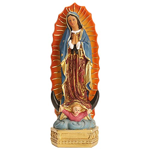 Our Lady Of Guadalupe Statue Figurine,8" H Virgen De Guadalupe Mary Figurine Collection, Religious Catholic Statue,Religious Gift, Tabletop Home Office Decoration (01 Multi Color) #TOP4