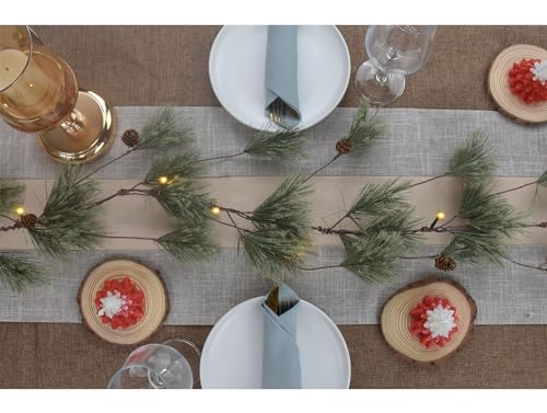 6.4' IDOGliitte+ Pre-Lit Smokey Cedar Pine Christmas Garland w/ Warm LED Lights and Pine Cones 11.99 + Free Sh + 40% Off Code HWFW6YG1 - image 8