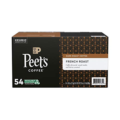 Peet's Coffee French Roast, Dark Roast, 54 Count Single Serve K-Cup Coffee Pods for Keurig Coffee Maker