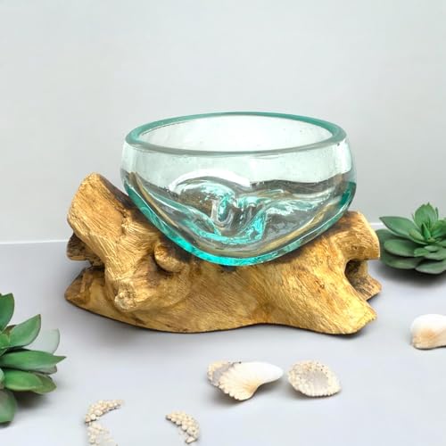 Hand-Blown Glass Driftwood Vase