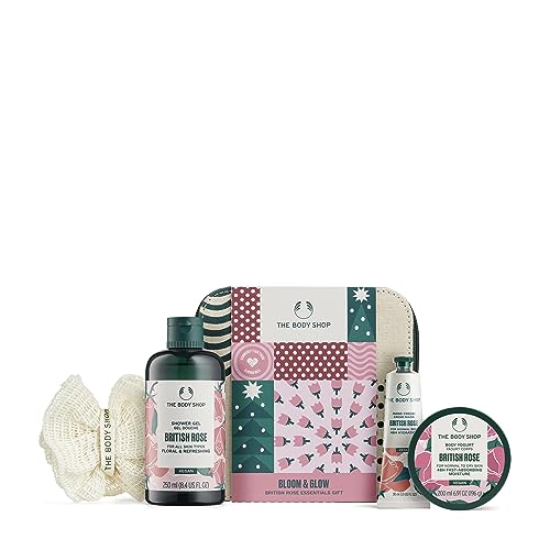 The Body Shop Bloom & Glow British Rose Essentials Body Care Holiday Gift Set, Vegan, 4-Piece Set The Body Shop Bloom & Glow British Rose Essentials Body Care Holiday Gift Set, Vegan, 4-Piece Set