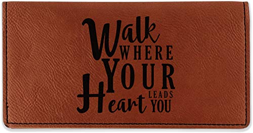 RNK Shops Personalized Heart Quotes and Sayings Leatherette Checkbook Holder - Double Sided