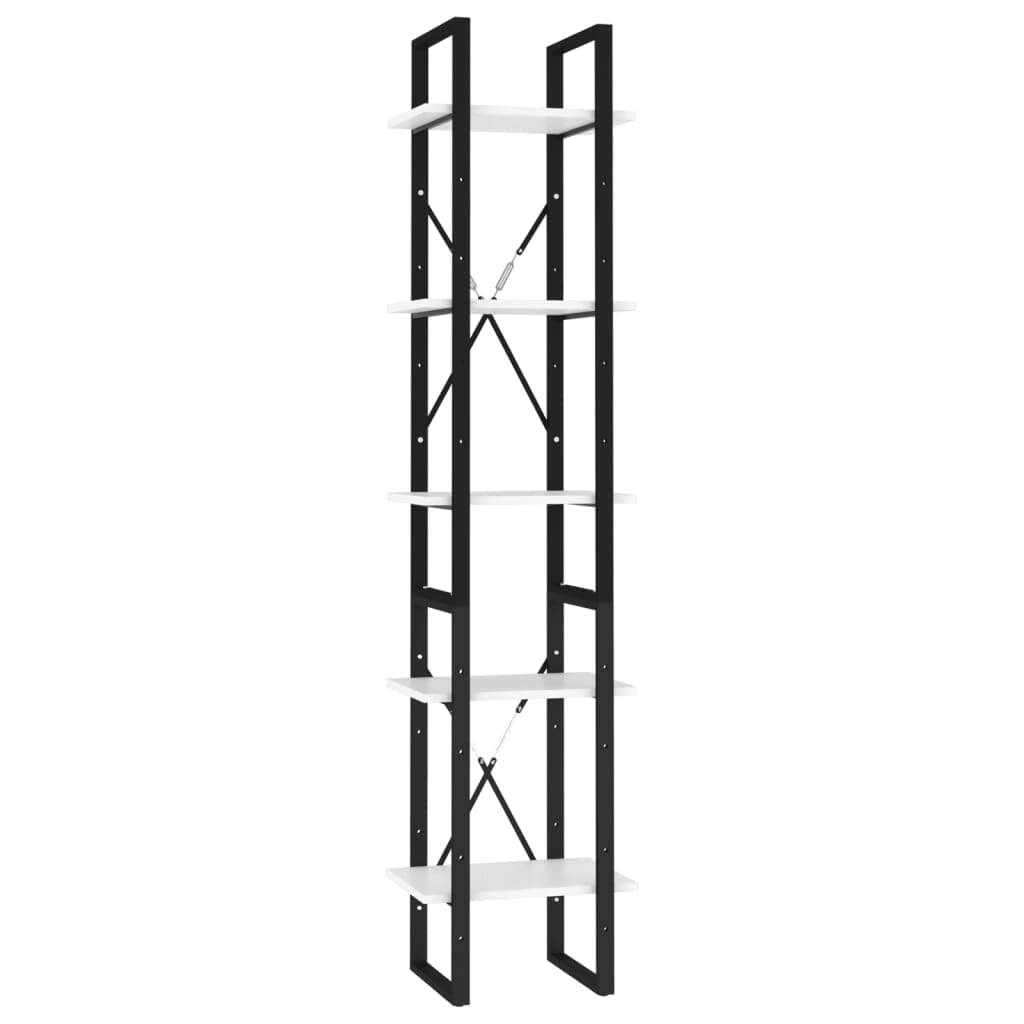 Juego de 2 estanterías de metal blancas de 105 y 70 cm para organizar salones y oficinas