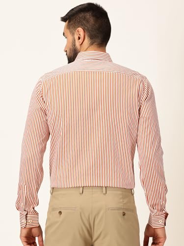 Image of Thomas Scott Men's | Stripes | Full Sleeve | Slim Fit | 100% Cotton | Cutaway | Formal Shirt