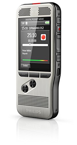 Philips DPM6700 Pocket Memo Kit de dictaphone et de transcription numérique Argent/Noir