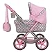 509 Crew: Cotton Candy Pink: Amanda Doll Pram - Pink, Grey, Polka Dot - W/Matching Handbag, Foldable, Removable Bassinet, Kids Pretend Play, Ages 3+
