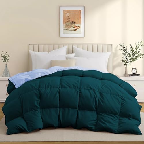 Image of Luxurious Comfort 600 GSM Winter Comforter Single Bed 60 inchX90 inch - 600 GSM Microfiber Super Soft Fluffy for Winter Comforter /Rajai /Duvet /Blanket Single Size - Teal /Sky Blue Color
