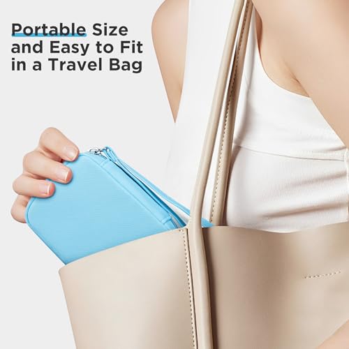 Image of Zannaki Cute Pill Organizer for Purse with Two Removable 7-Day Pill Box, Travel PU Leather Pill Case, Portable Weekly Pill Container with Storage Bag to Hold Vitamins, Fish Oils, Supplements (Blue)