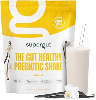 Supergut Prebiotic Shakes | Meal Replacement | Boost GLP-1 | High Protein and Fiber | No Added Sugar | Keto Food, Meal, Snack (Vanilla, 14 servings)