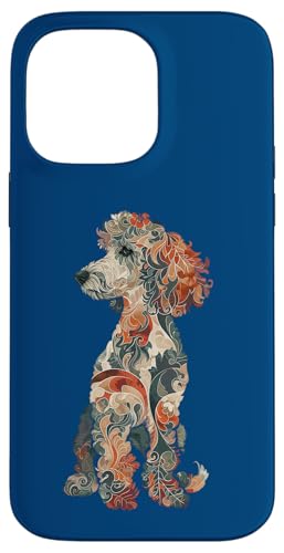 Womens & Girls Multicolored Cute Folk Art Poodle Lover Case for iPhone 14 Pro Max