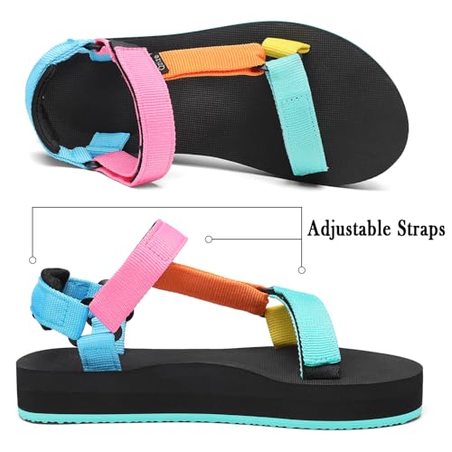 Image of Sport Walking Water Sandals for Women with Arch Support & Adjustable Straps Platform Sandals Women Height Increase