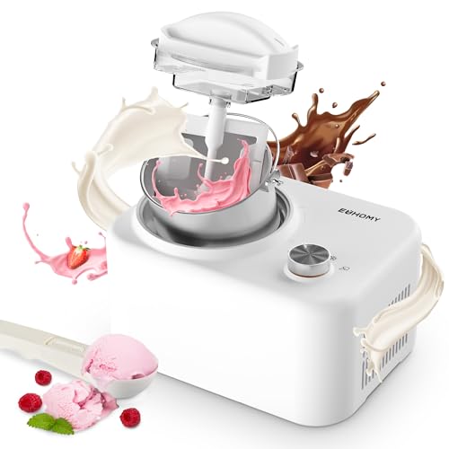 EUHOMY Eismaschine, Eismaschine mit Kompressor, 0.8L 100 Watt Selbstkühl-Eismaschine, Eismaschine für Eis, Smoothies, Gefrorener Jogurt, Milchshakes, DIY-Eismaschine mit Schüssel und Rezeptvorlagen EUHOMY Eismaschine, Eismaschine mit Kompressor, 0.8L 100 Watt Selbstkühl-Eismaschine, Eismaschine für Eis, Smoothies, Gefrorener Jogurt, Milchshakes, DIY-Eismaschine mit Schüssel und Rezeptvorlagen