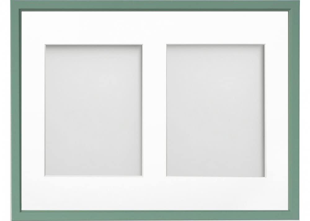 Frame Company Drayton Multi Aperture Photo Frame, Green, 16x12 for 8x6 inch (x2)